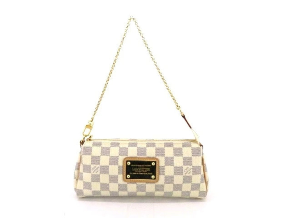 LOUIS VUITTON Eva Bag Shoulder Damier Azur White